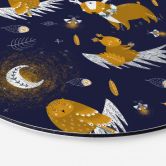 Wandbild Waldtiere in der Nacht - UN Designs - Rund - Alu-Dibond 