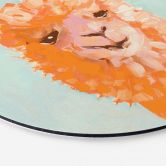 Wandbild Oranges Alpaca - Zwara - Alu-Dibond - Rund 