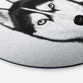 Alu-Dibond mit Silbereffekt Sibirischer Husky - Hundeporträt - Korenkova - Rund 