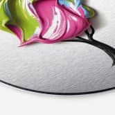 Wanddecoratie met zilvereffect boom met kleurrijke 3D kroon - Mielu - Alu-Dibond Rond 