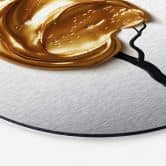 Wanddecoratie met zilvereffect Boom met gouden 3D kroon - Mielu - Alu-Dibond Rond 