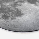 Wandbild Vollmond schwarz-weiß - Alu-Dibond Rund mit Silbereffekt 