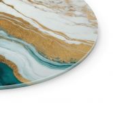 Glasbild Marmor-Fluss aus Gold und Jade - Alpenglow Workshop - Rund 