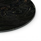 Glasbild Abstrakte Linien Schwarz-gold - Amini - Rund 