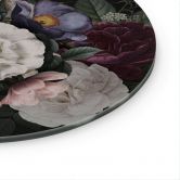 Glasbild Blumen Stillleben im Redouté-Stil - Bloomery Decor - Rund 