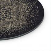 Glasbild Elegantes Mandala in Schwarz-Gold - Bloomery Decor - Rund 
