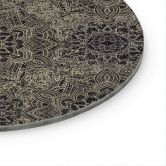 Glasbild Mandala Boho Antikgold - Bloomery Decor - Rund 
