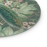 Glasbild Pfau im Tropengarten auf Mosaik - Bloomery Decor - Rund 