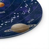 Glasbild Sonnensystem mit Planeten und Sonne - Cats & Dotz - Rund 