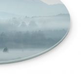 Glasbild Neblige Waldlandschaft im Herbst - Eisenmann - Rund 