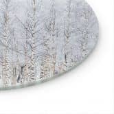 Glasbild Birkenwald im Winter - EMELIEmaria - Rund 