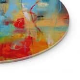 Glasbild Farbenfrohes Chaos - Fedrau - Rund 