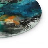 Glas billede Farve tåge abstrakt - Fedrau - Rund 