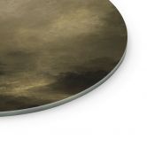 Glasbild Bäume im Nebel der Dämmerung - Hobday - Rund 