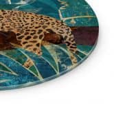 Glasbild Leopard im smaragdgrünen Dschungel - Manovski - Rund 