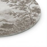 Glasbild Landschaft mit Gartenlandschaft in Beige - Ms Tiff - Rund 