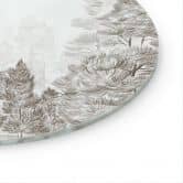 Glasbild Wald mit Waldlandschaft in Beige - Ms Tiff - Rund 