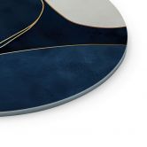 Glasbild Geometrische Balance in Blau und Weiß - Paksoylu - Rund 