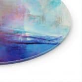 Glasbild Abstrakte Küstenlinie in Violett - Schmucker - Rund 