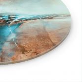 Glasbild Leuchtender Horizont am Wasser - Schmucker - Rund 
