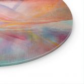 Glasbild Sanfter Farbnebel in Bewegung - Schmucker - Rund 