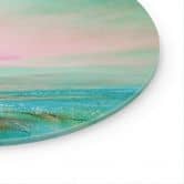 Tableau en verre Mer turquoise au crépuscule - Schmucker - Rond 