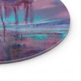 Glasbild Violetter Regen über blauem Dunst - Schmucker - Rund 