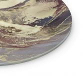 Glasbild Edle Strukturen in Gold und Violett - Shelest - Rund 