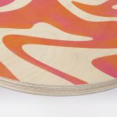 Holzbild Abstrakte Wellen in Orange-pink - Bloom - Rund 