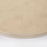 Holzbild Abstrakte Halbkreise in Soft Beige - Bloomery Decor - Rund 