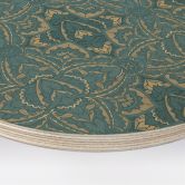 Holzbild Vintage Mandala in Türkisgold - Bloomery Decor - Rund 