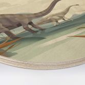 Holzbild Braun - Diplodocus - Rund 