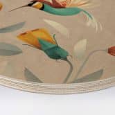 Holzbild Vogelmotiv - Kolibri Rund - Braun 