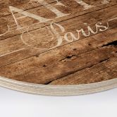 Tableau sur bois rond Café Paris 