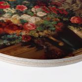 Delacroix Billede af træ - Vase med blomster på en konsol - Rund 