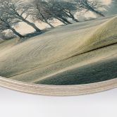 Holzbild Frostige Hügellandschaft - Eisenmann - Rund 