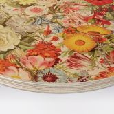 Holzbild Farbenfrohe Blumencollage - Frida Floral Studio - Rund 