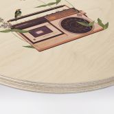Holzbild Retro Radio floral - Frida Floral Studio - Rund 
