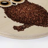 Holzbild Kaffeeeule - Rund 