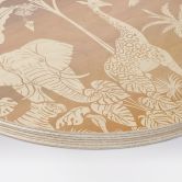 Holzbild Dschungelparadies mit Wildtieren - Ombre - Kikki Belle - Rund 
