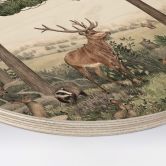 Tableau sur bois rond Kikki Belle - Animaux indigènes dans la forêt 