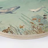 Tableau sur bois rond Kikki Belle - Vie sous-marine 