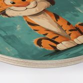 Holzbild Kinderzimmer - Fröhliches Tigerbaby - Magnusson - Rund 