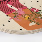 Holzbild Sockenliebe trifft Flower Power - Mokate - Rund 
