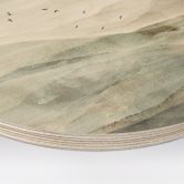 Holzbild Neblige Berglandschaft Aquarell - Ms Tiff - Rund 