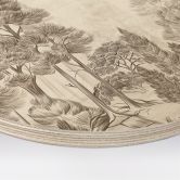 Holzbild Wald mit Waldlandschaft in Beige - Ms Tiff - Rund 