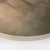 Holzbild Waldmagie im Morgennebel Beige - Ms Tiff - Rund 