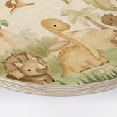 Holzbild Kleine Dinos auf großer Entdeckungsreise - Oliver Robins - Rund 