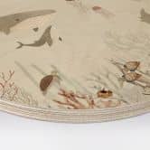 Tableau sur bois pour enfants - Baleines et leurs amis dans le monde sous-marin - Oliver Robins - Rond 