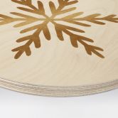 Holzbild Goldene Schneeflocke Rund - Orara Studio 